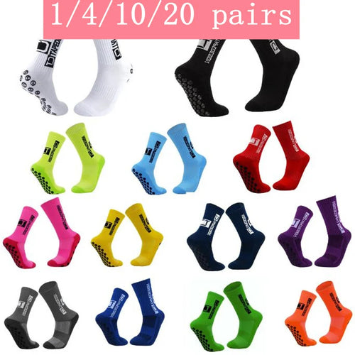 1/4/10/20 pair of football socks men's sports socks mid-calf socks silicone non-slip dot socks basketball yoga socks for women