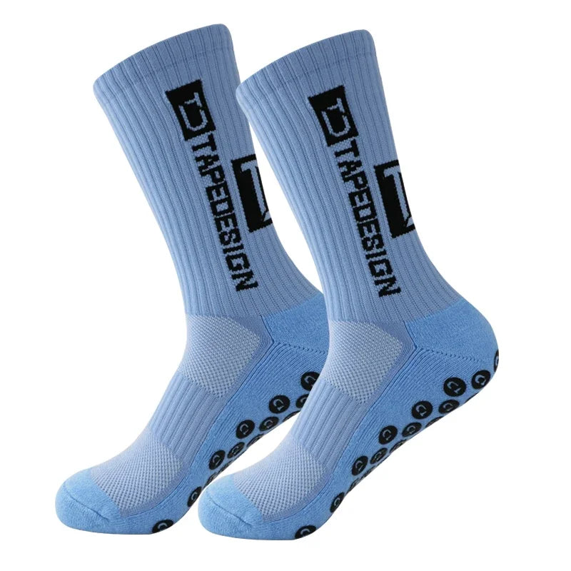 Professional Anti-slip Football Socks Men Women Non-slip Soccer Basketball Tennis Sport Socks Grip Cycling Riding Socks 1 Pair