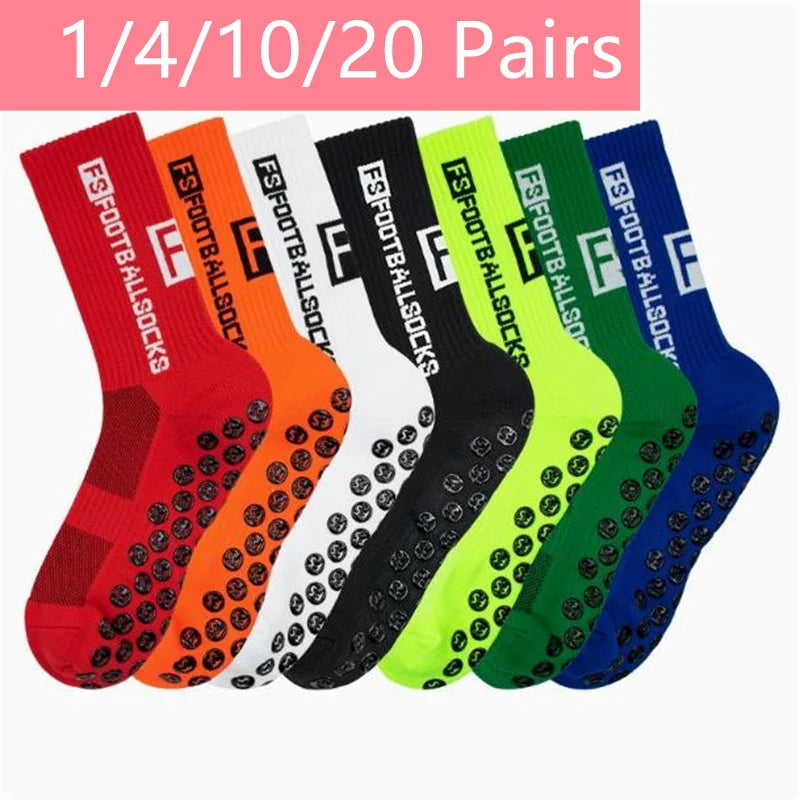 1/4/10/20 pair of football socks men's sports socks mid-calf socks silicone non-slip dot socks basketball yoga socks for women